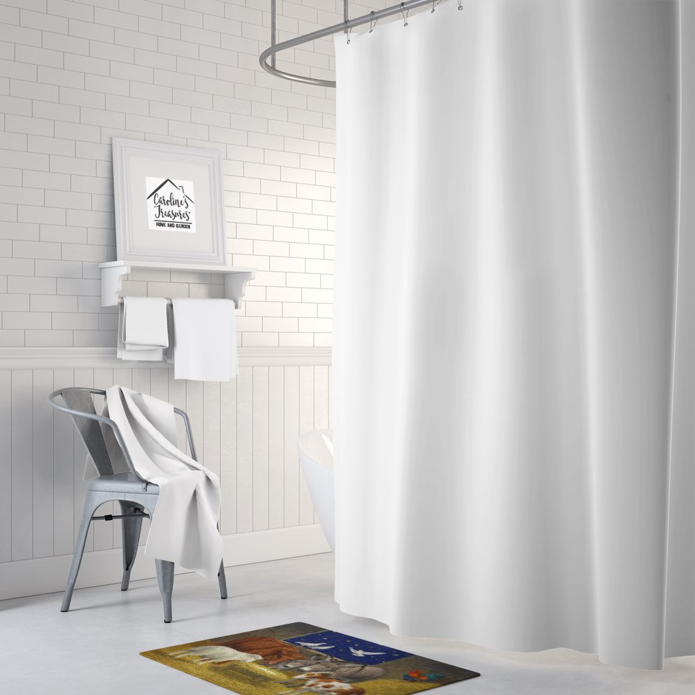 Caroline's Treasures ASA2205RUG Animals at Crib Nativity Christmas Scene Machine Washable Memory Foam Mat, Bathroom Rug, Non-Slip Bath Mat, Durable Thick Washable Rugs for Kitchen, Bathroom Quick Dry,