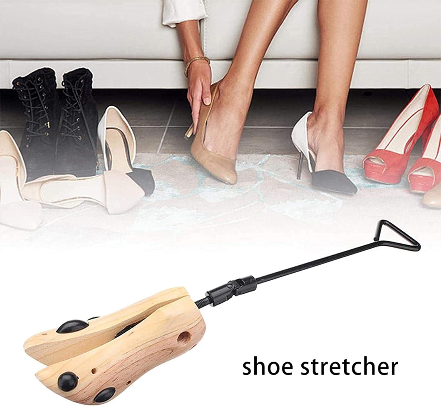 Shaper do butów, 1PC nosze do butów, drewniane prawidła do butów ekspander butów buty Shaper dla kobiet mężczyzn (2 szt. S)