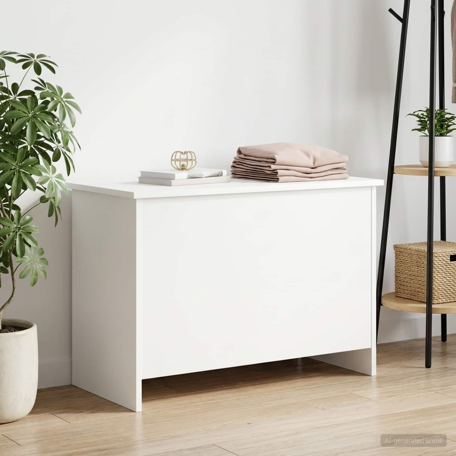 Générique Aufbewahrungsbox, Weiß, 80 x 40 x 50 cm, Holz, Technikholz | Rechteckig, modern, großer Raum, einfache Montage, einfache Pflege, für Schlafzimmer und Flur