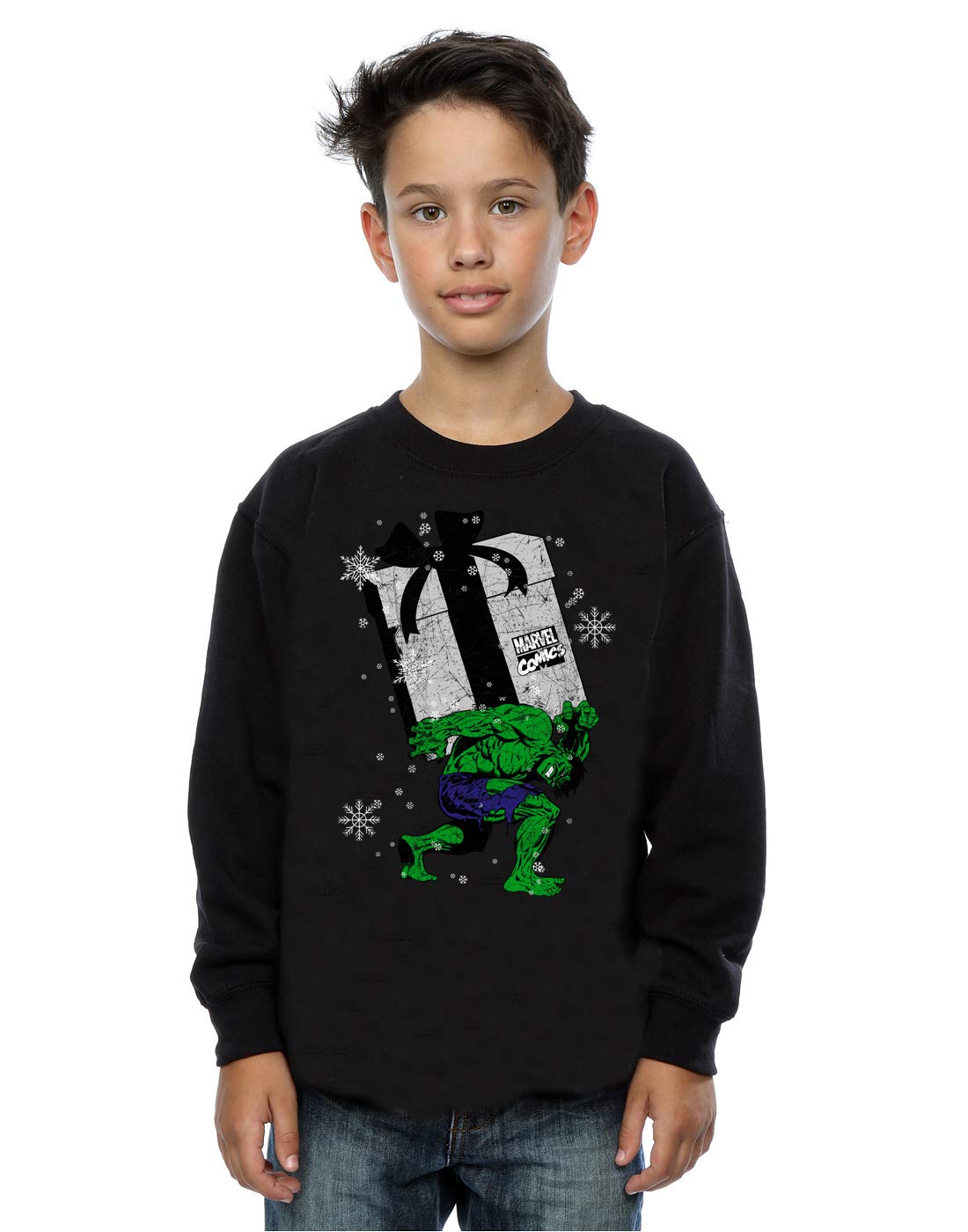 Marvel Boys Santa Hulk Sweatshirt 9-11 Years Black