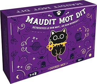 Asmodee - MAUDIT Mot Dit - Jeu d' Ambiance et Devinettes - Jeu de Société pour Adultes & Enfants dès 12 Ans - Rires Garantis en Soirées - 3 à 6 Joueurs - 30 Min - Version Française
