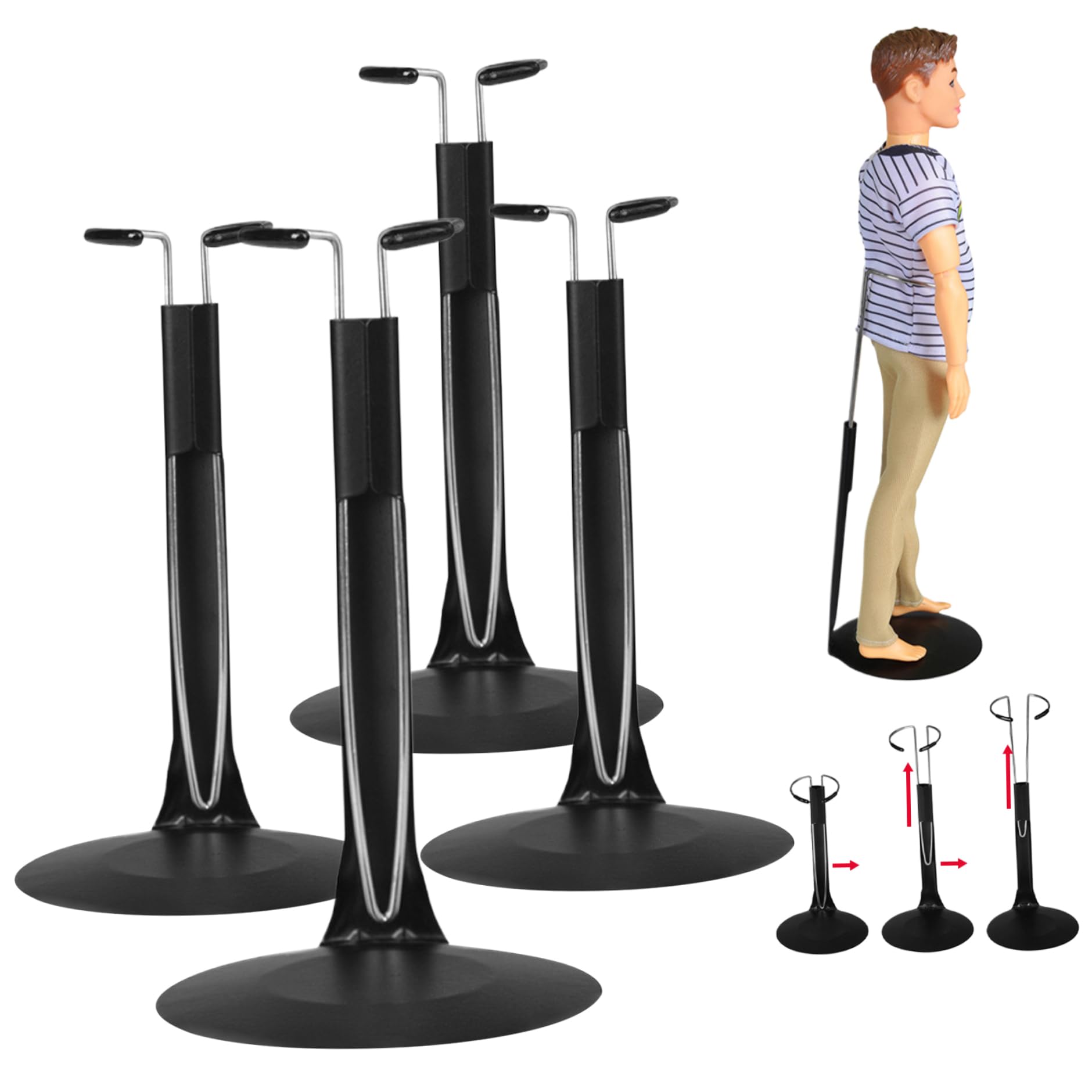 Support De Poupée Réglable 1/6 – Lot De 4 – Forme C – Métal Et Plastique – Pour Figurines De 13 à 21 Cm (taille Pieds)