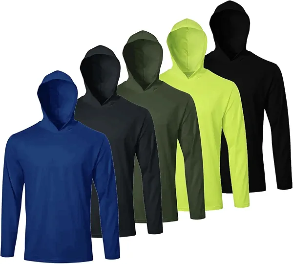 Mens Long Sleeve T-Shirts Casual Crew Neck Tee Shirt Summer Soft Running Swimming Cycling Fishing Tops