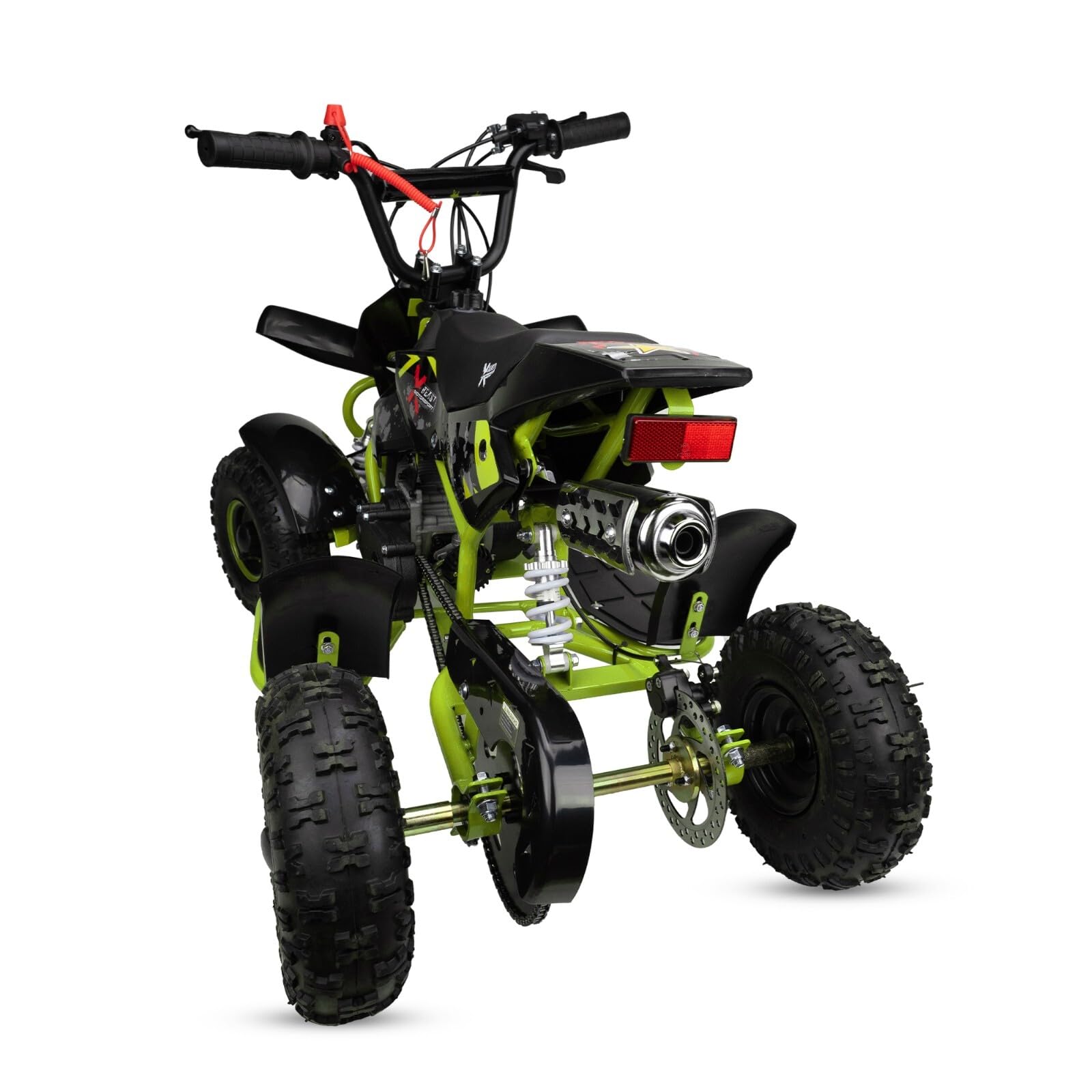 Benzynowy mini quad dla dzieci o pojemności 50 cm³ – jasnozielony 2-suwowy benzynowy ciągnięcie start terenowy ATV czterokołowy – benzynowy ATV z napędem na 4 koła, do jazdy na