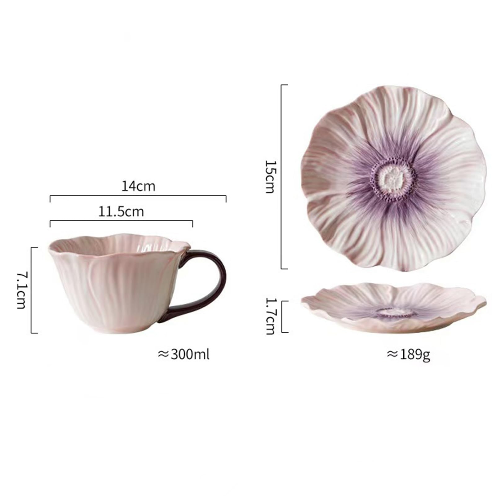 Ceramiczna filiżanka do kawy z motywem piwonii i spodkiem | Wielokolorowy do kawy i herbaty: Filiżanka kawy z kwiatami piwonii ze spodkiem(White)