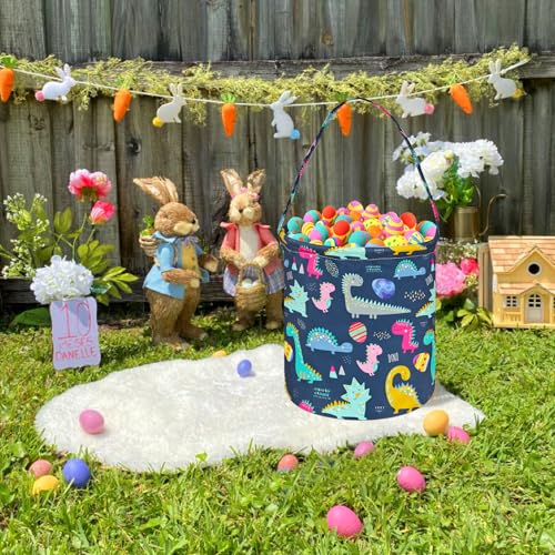 Image of Easter Egg Basket Easter Bunny Gift Basket Storage Bucket Portability Lightweight with handle
