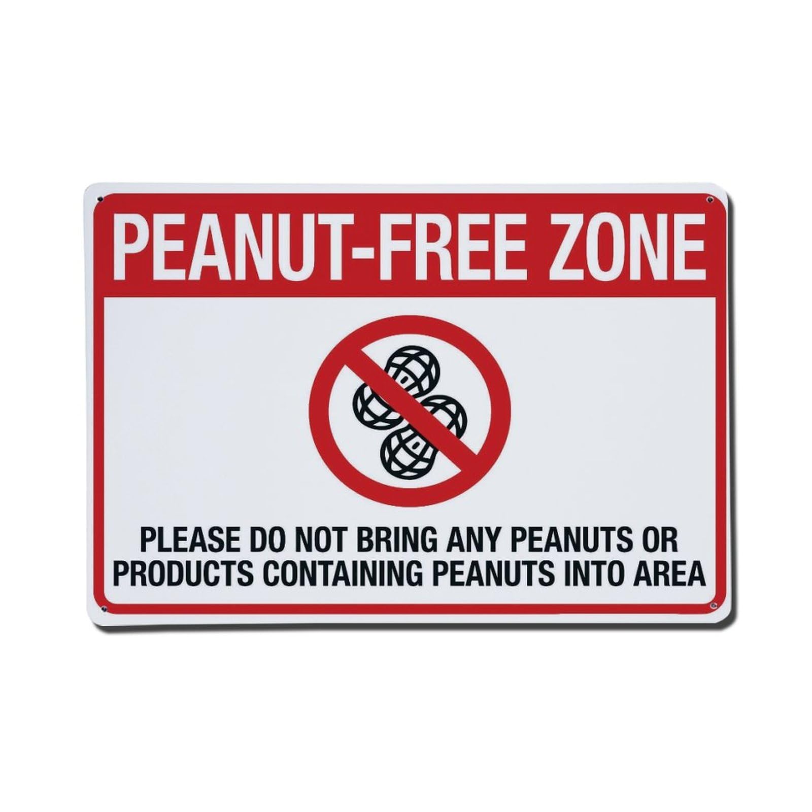 Peanut-Free Zone Allergy Warning Sign Vintage Aluminium Metal Sign, Retro Wall Decor for Home, Bar, Garage & Farmhouse 20x30cm