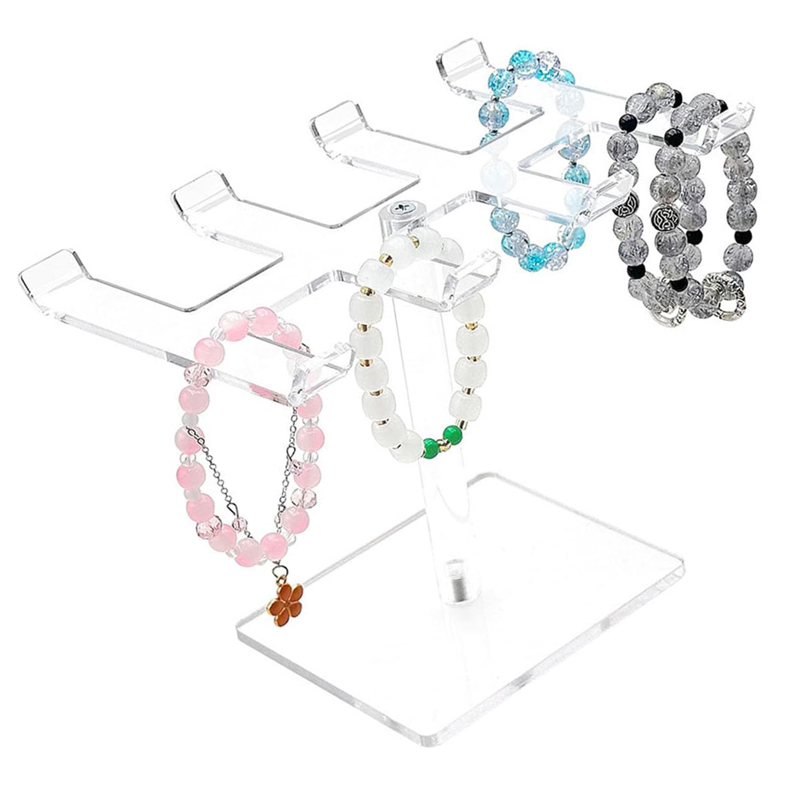 Msioytog Multiple Tiers Acrylic Jewelry Holder for Organized Storage Decorative Countertop Display with Easy Assembly Space Saving Jewelry Organizers