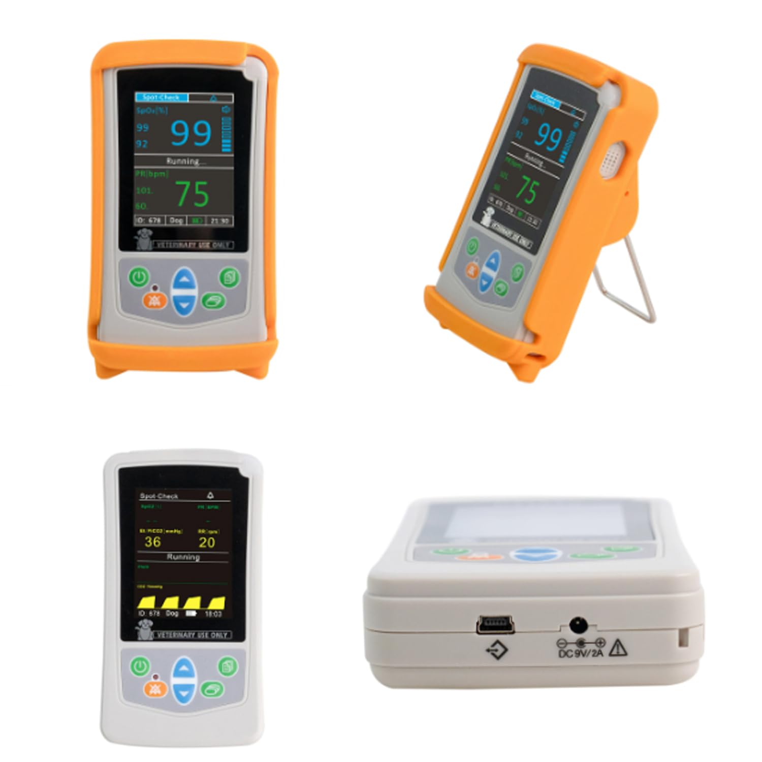 Tragbares Veterinär-Pulsoximeter, Sauerstoffmonitor Für Tiere, SpO2/Pulsfrequenzmonitor Mit Ohr-Zungen-Sensor, 2,8-Zoll-LCD-Bildschirm, Für Katzen, Hunde, Haustierkrankenhaus