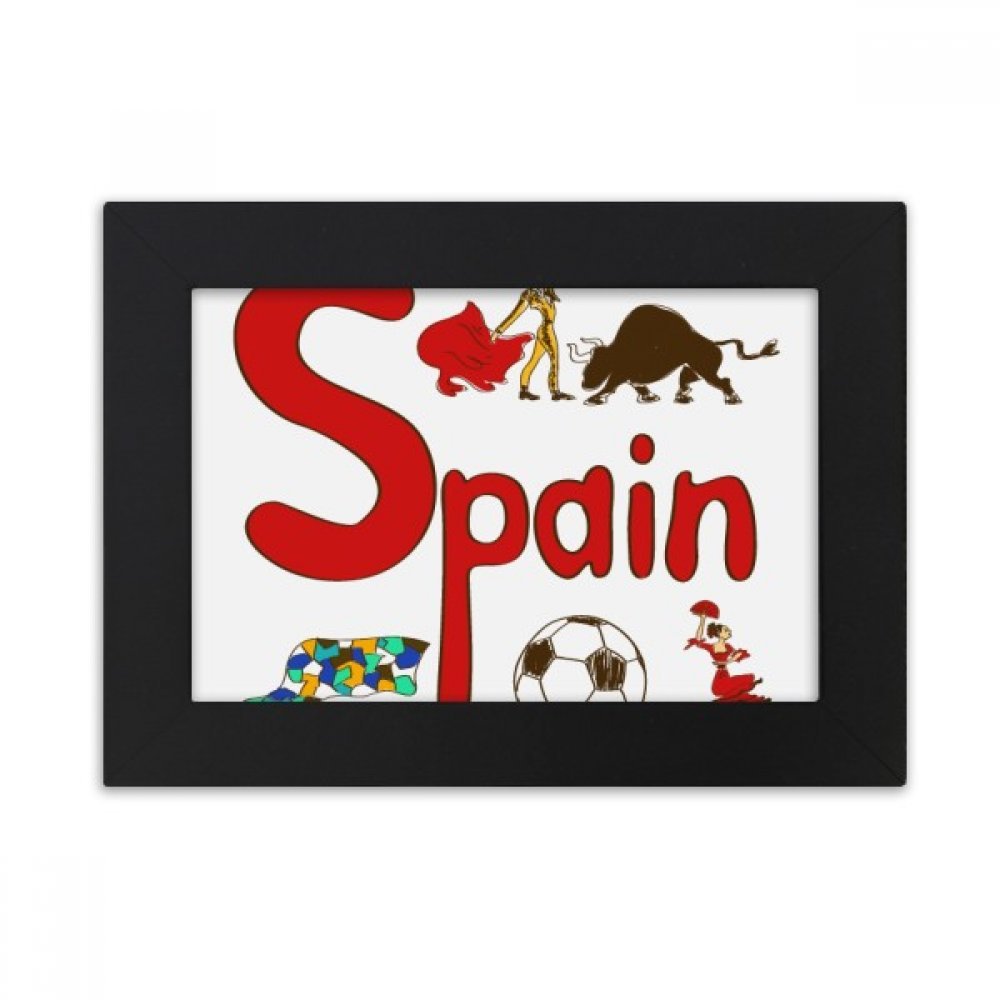 Cadre photo noir Espagne de qualité supérieure image d'art 5X7 pouces pour salon