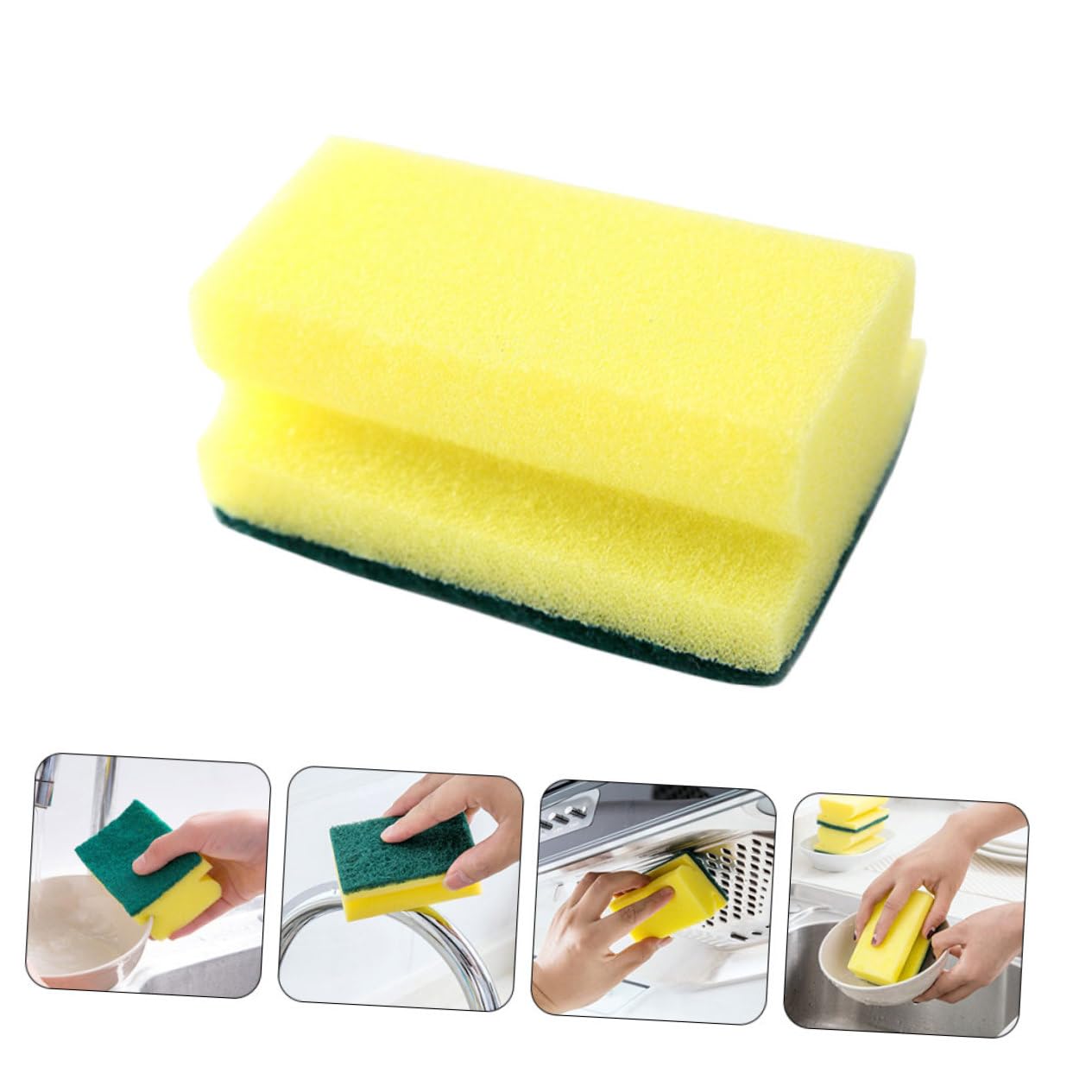 50pezzi Spugne Per Pulizia Cucina e Antigraffio Pad Multiuso Per Utensili e Piatti Riutilizzabili e Facili Da Lavare Per Pentole e Lavandini