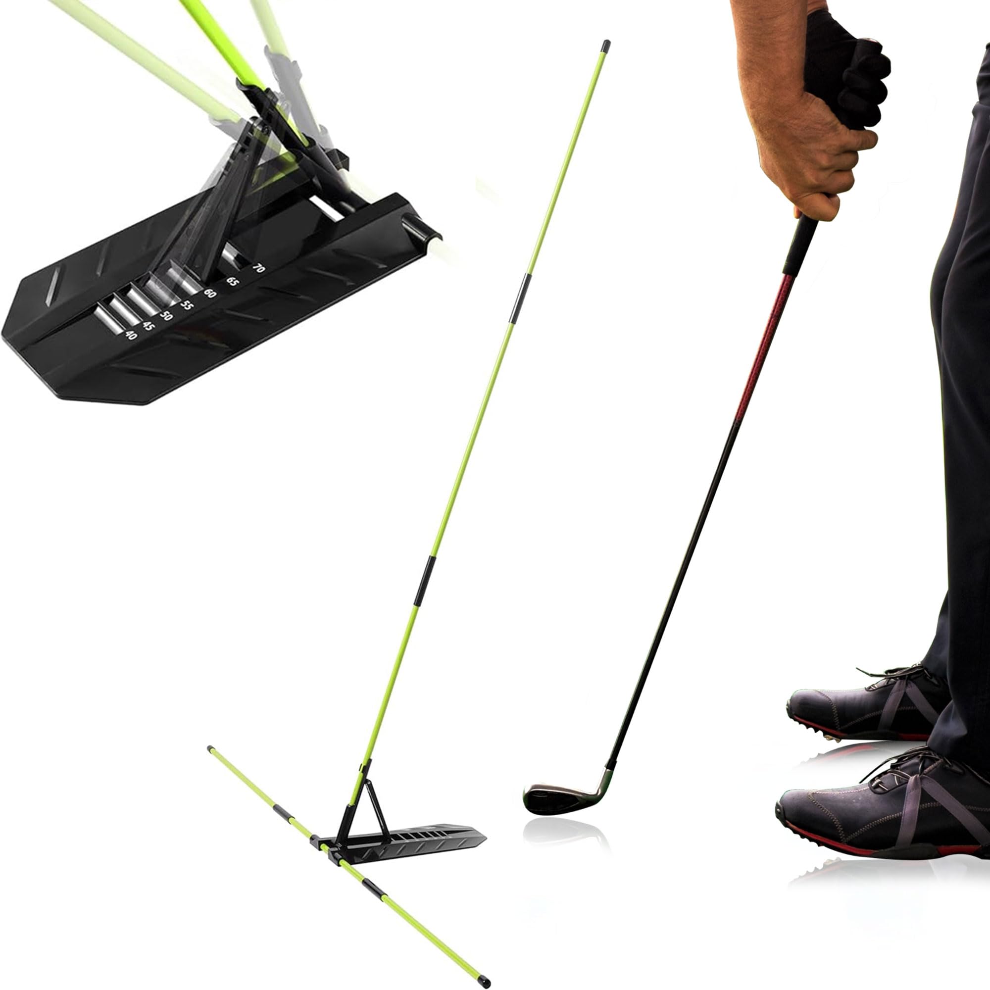 Photo 1 of Golf Alignment Stick Holder, Golf Swing Trainer Training Aid, Adjustable Golf Posture Corrector, Portable Golf Swing Correction Equipment for Indoor & Outdoor Practice for Men Women Beginners