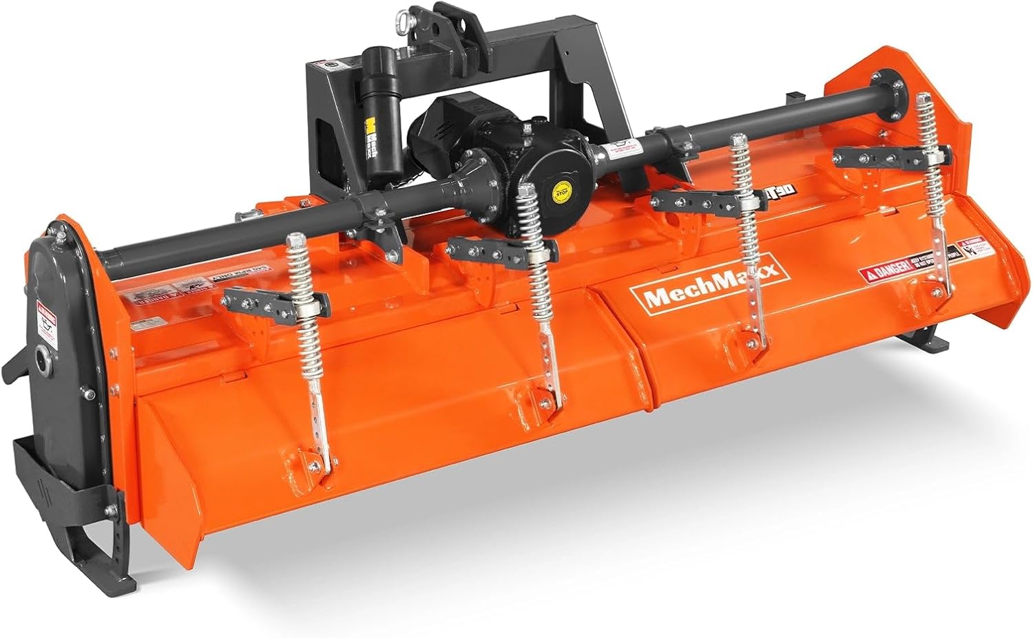 MechMax 90 in Heavy Duty Rotary Tiller, 3 Point Hitch Cat.2, Gear Drive, PTO Shaft Included with Slip Clutch, 50–90 HP, HRT90