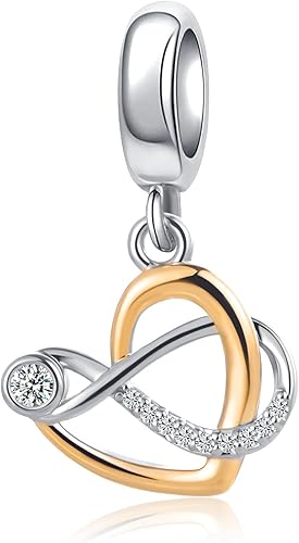 Key to My Heart Angel Wing Infinity Love Charm Clear Crystal