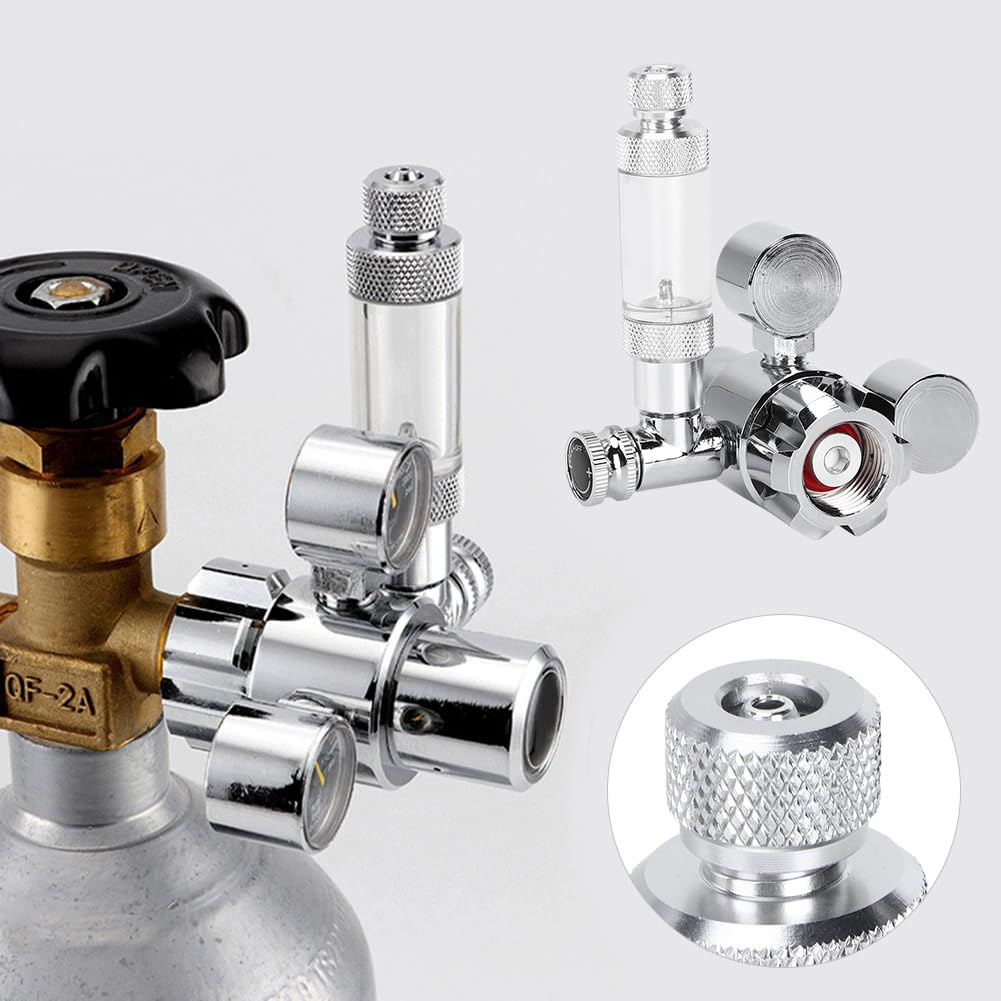 Contador regulador de Burbujas de CO2 para Acuario de Acero Inoxidable, Duradero y de bajo Consumo, para Sistemas de CO2 de Acuario con 21,8 mm de Ancho