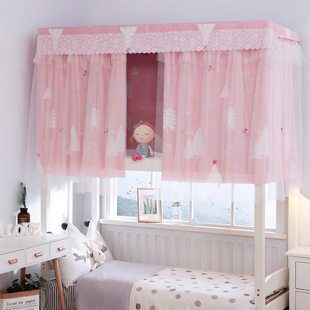 JNGUOSICN Bunk Bed Curtain Student Dormitory Shading Curtain Single Sleeper Bed Tent Canopy Blackout Privacy Shading Cloth for Home School, 2x1.35m