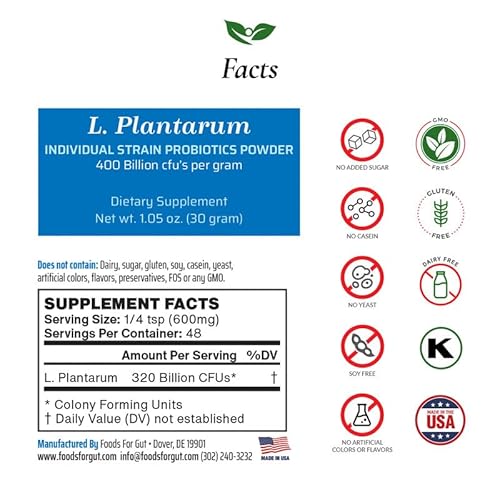Foods For Gut IS-L.PLANTARUM-30 GM Lactobacillus Plantarum Probiotic Powder 400 Billion Cfu'S thumb #1