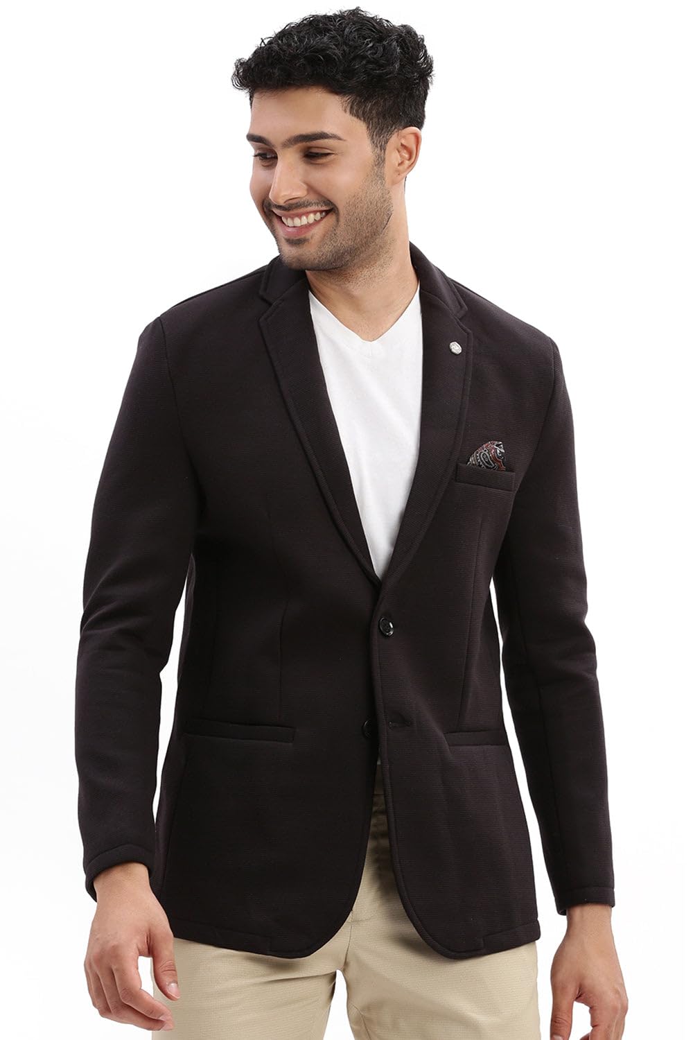 showoffff Men Solid Single Breasted Casual Blazer | Notched Lapel Full Sleeves Cotton Blazer for Mens | Slim Fit Regular Length Blazer for Men's-picture-54
