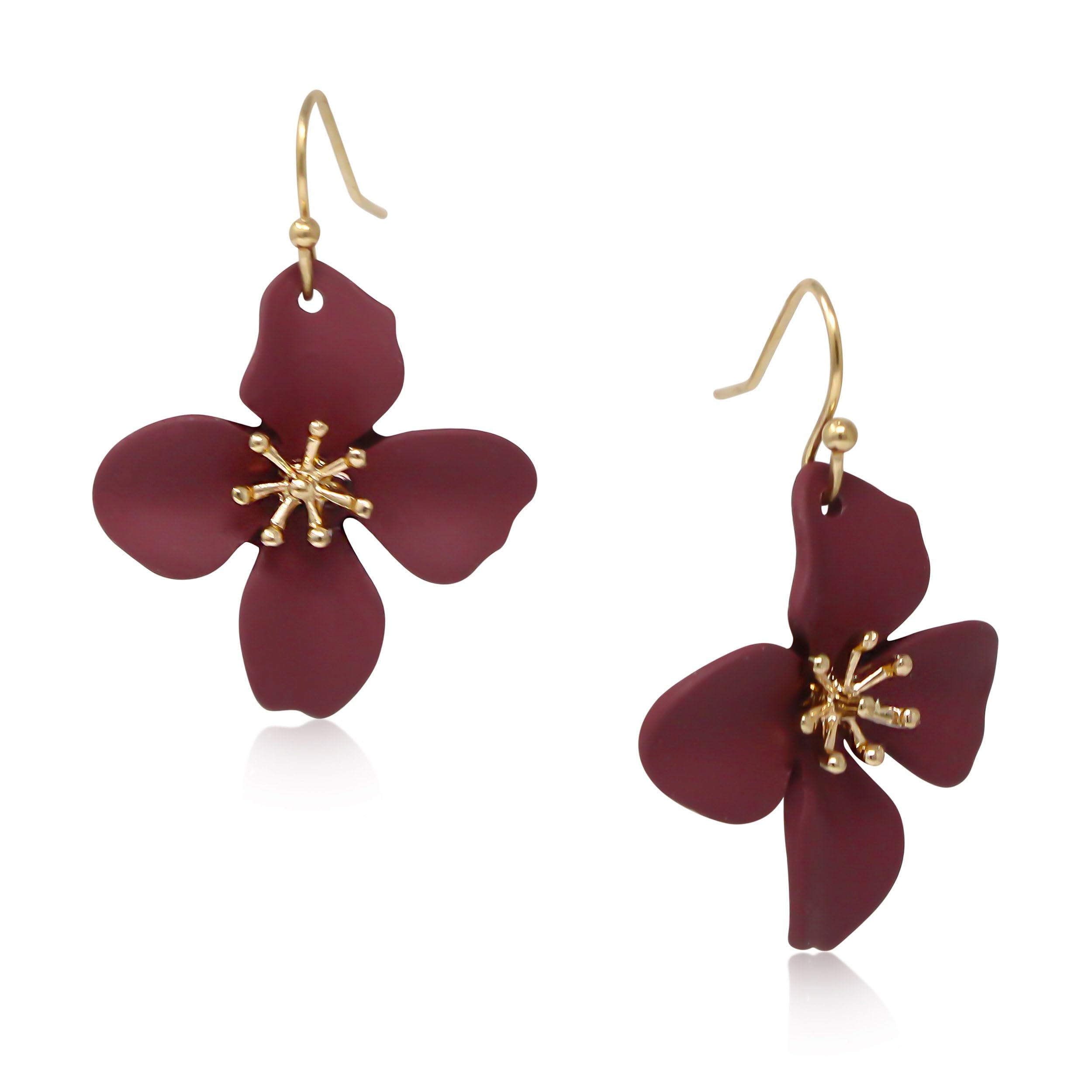 POMINA White Flower Statement Necklace for Women, Floral Bib Collar Necklace with Adjustable Chain, Flower Earrings, Elegant Costume Jewelry for