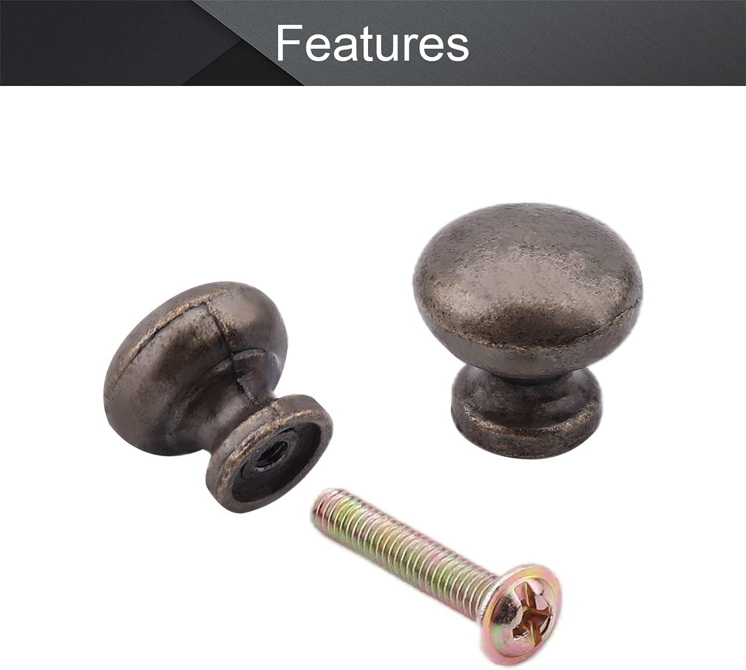 MroMax Vintage Mini Knobs 0.74inch Dia Antique Bronze Tiny Handles Wooden Desk Organizer Pull Knobs Zinc Alloy with Screws Replacement Small Knobs for DIY Jewelry Box Tissue Case Organizer 5Pcs