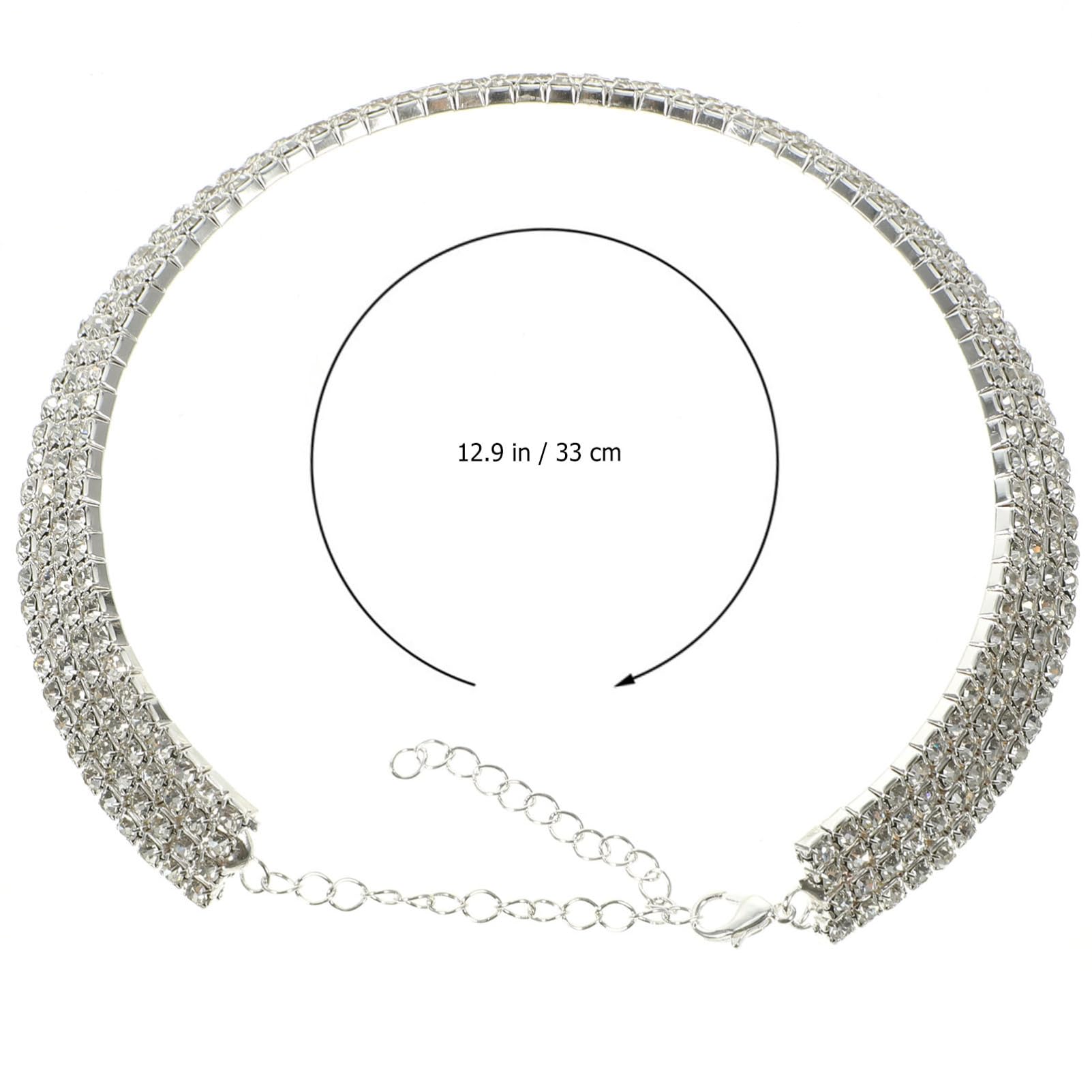 LIFKOME Novia Pendientes collares para mujer bolsas Collar plateado anillo collar de diamantes de imitación para mujer de joyería de san valentín aleación Silver