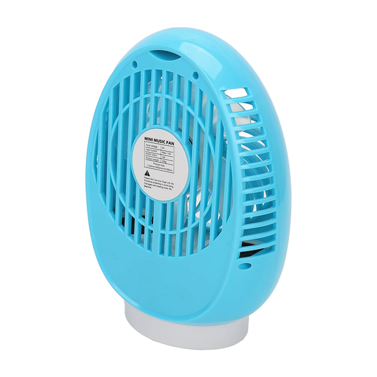 Mini wentylator muzyczny, wentylator, USB 3-biegowy przenośny niebieski wentylator biurkowy o wysokiej prędkości obrotowej do biura na kemping