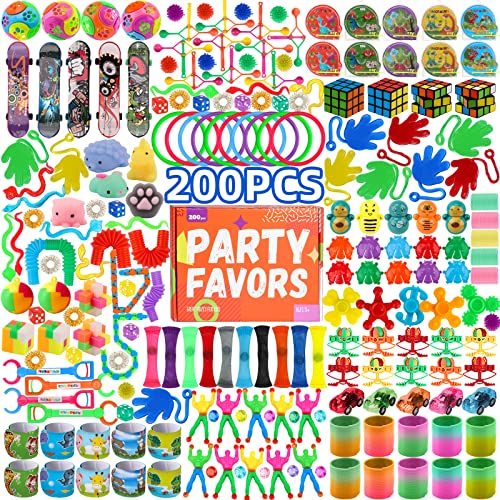 AmyBenton Pinata Anniversaire Garcon Fille, 200pcs Petits Cadeaux Anniversaire Enfants Invites, Assortiment Jouets Anniversaire, Récompenses de Classe Scolaire, Prix du Carnaval