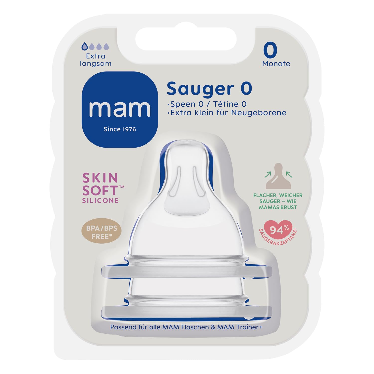 MAM Kit de démarrage composé de 2 biberons anti-coliques (160 ml et 260 ml) et de taille 1, d'une tétine de 0 à 6 mois et d'un goupillon