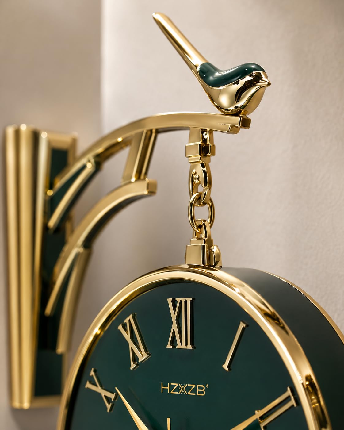Luxury Round Wall Clock - Retro Double-Sided Design -4