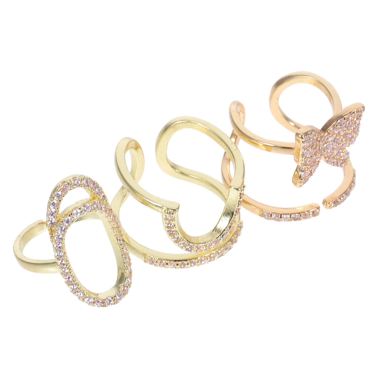Anelli Unici per Unghie da Donna, Set da 3 Pezzi in Metallo Anallergico Design Rimovibile per Decorazione Unghie e Versatile