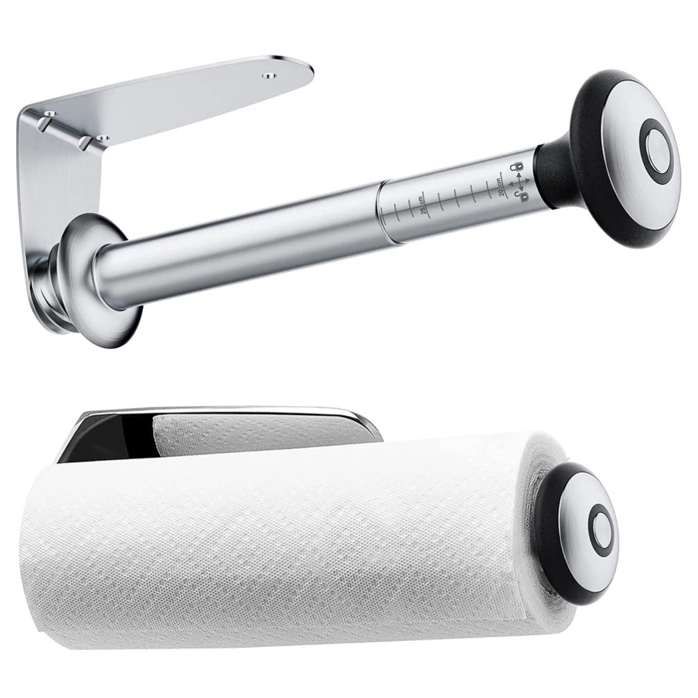 Porta Rotolo da Muro in Acciaio Inox, Semplice, Argento