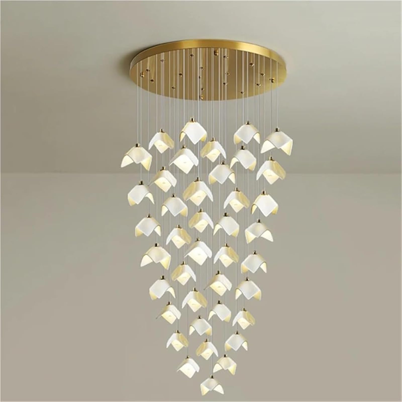 FZQSXAZU Pendant Light Ceiling Shade Modern Dining Room LED Chandelier Lamp for Area Indoor Decorative Hanging Interior(Cold 40 Heads)