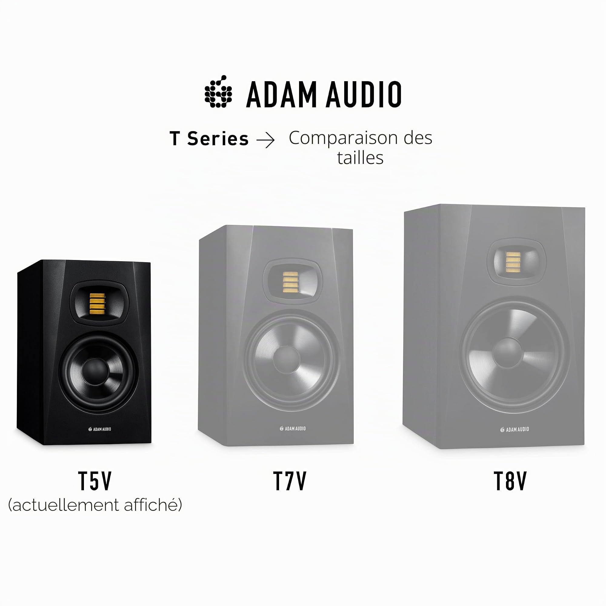 Adam Audio Moniteur de Studio T8V pour enregistrer, mélanger et maîtriser, Son de qualité Studio (Simple)