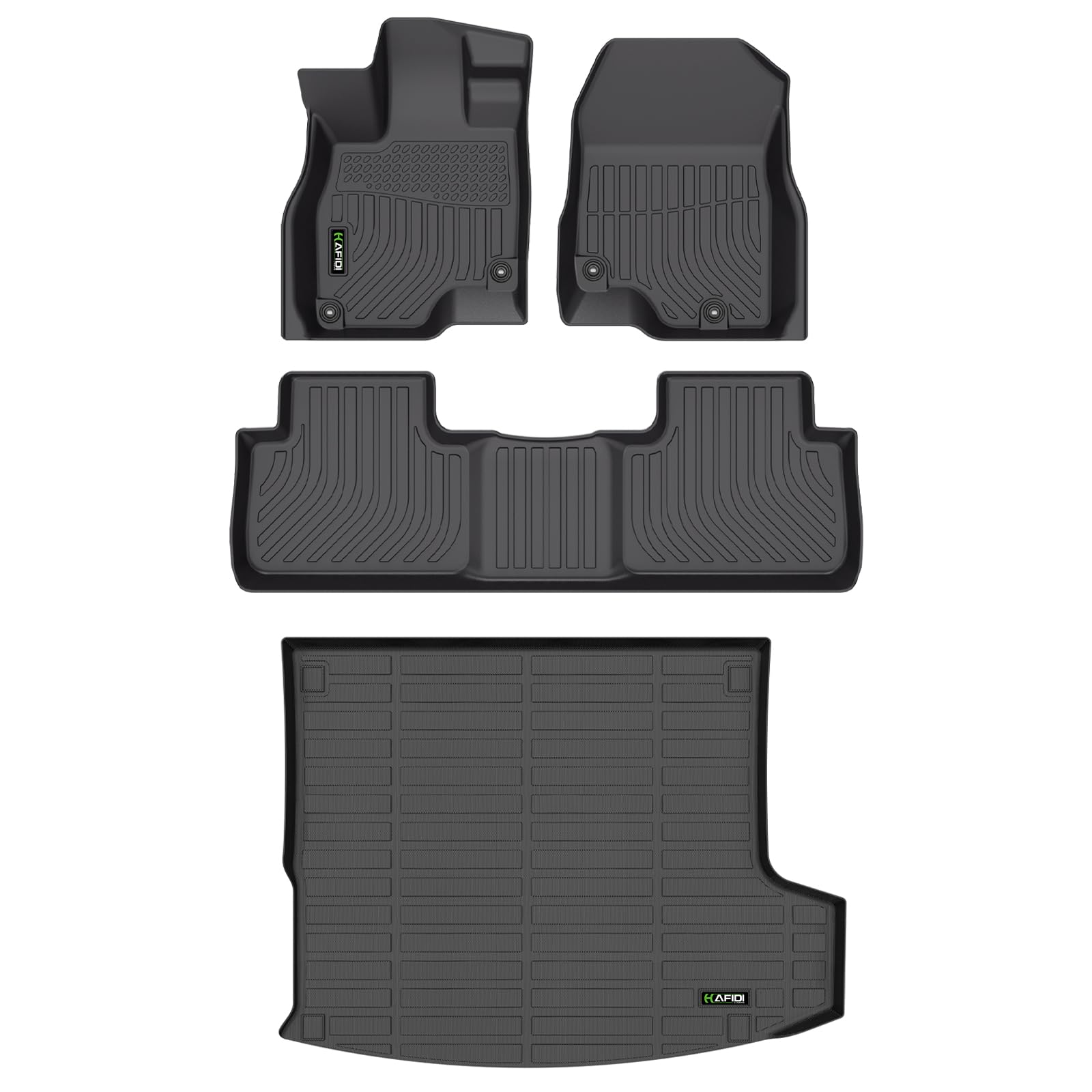 HAFIDI All Weather Floor Mats & Cargo Liner for Acura RDX 2019-2026 Set | Custom Fit, All Weather Protection, Non-Slip, Automotive Floor Liners, Raised Edge, Full Set Accessories, TPE, Black