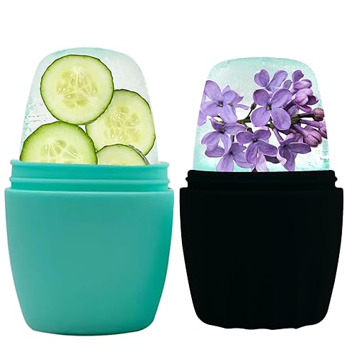 Miniatura 8 de Qewro - Paquete de 2 rodillos de hielo para cara, silicona tonificante para tonificar la piel, alivio de la hinchazón de los ojos, molde de rodillo