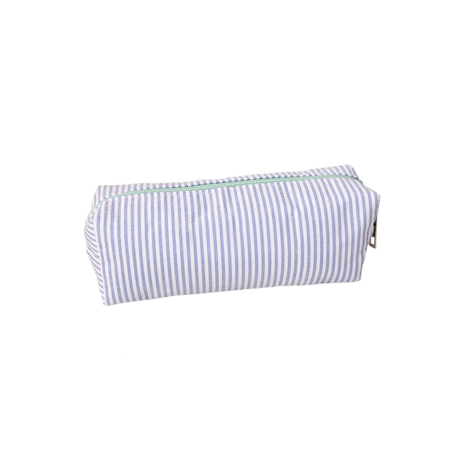 Classic Striped Canvas Pencil Pouch Large Capacity Stationery Organiser