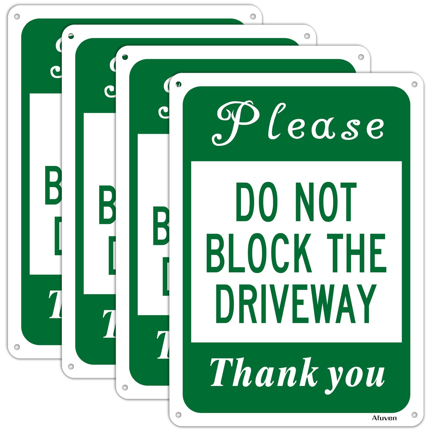 Buy 4 Pack Do Not Block Driveway Signs Metal Reflective 10" x 7" No