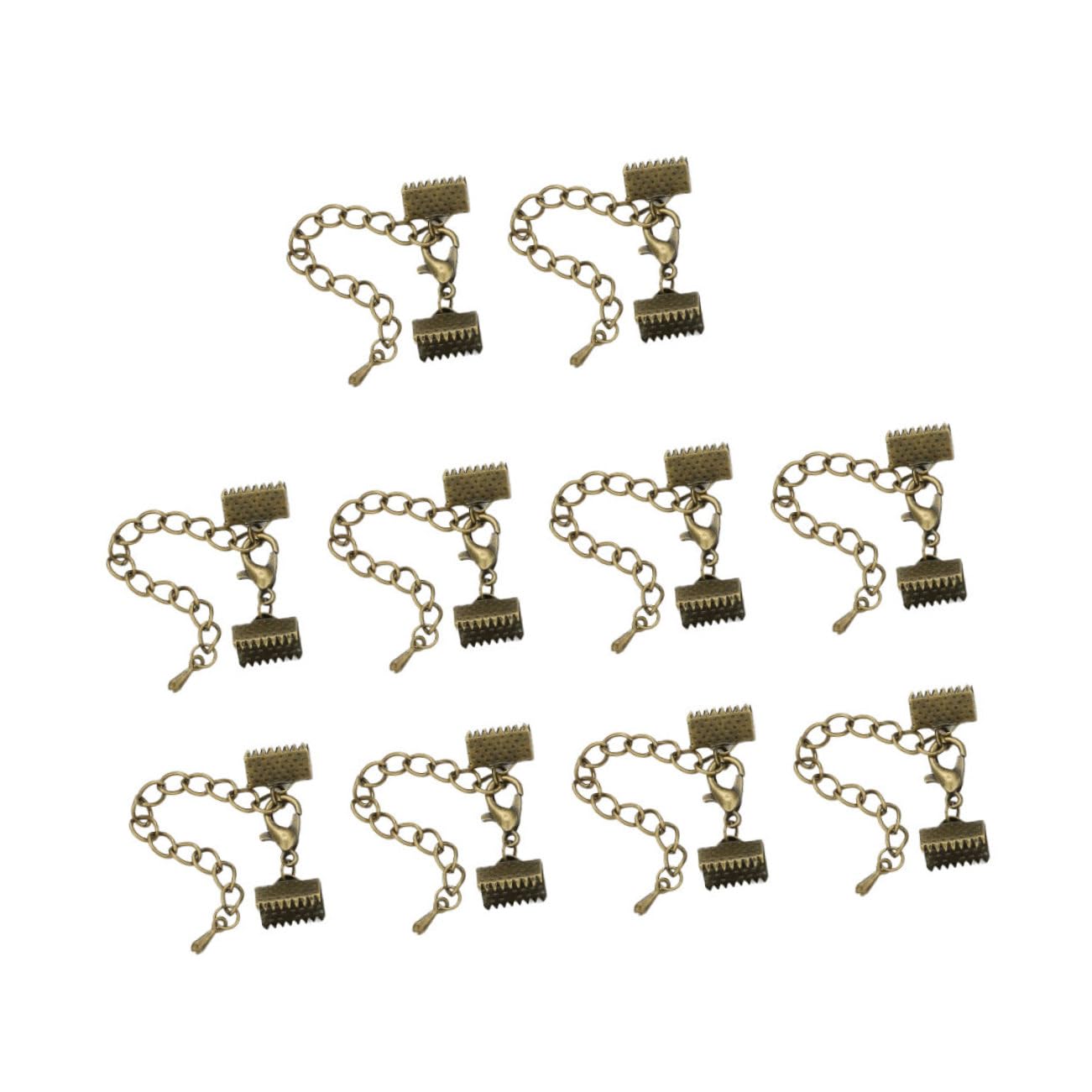 jojofuny Tube Fold Over Cord Ends Crimp 10 Pcs DIY Jewelry Making Clasps Textured Crimp End Clamps for Craft