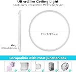 libtit 13 Inch Flush Mount Ceiling Light, 28W 3200LM Bright LED Light Fixture, 3000K/4500K/6000K Selectable, Low-Profile Ceiling Light Fixture for Bathroom Bedroom Kitchen DiningRoom Hallway - White
