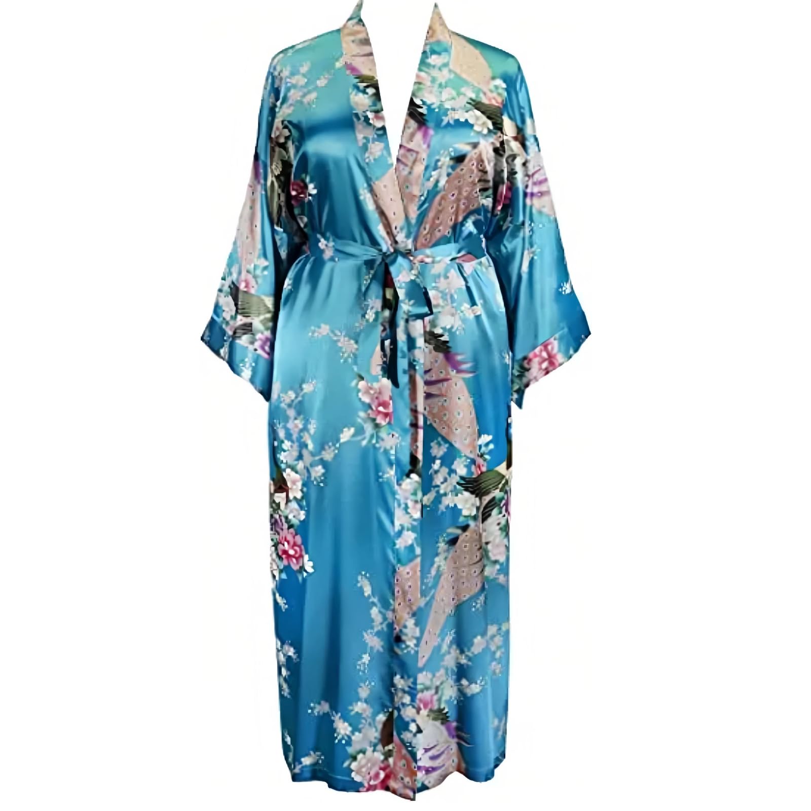 Kimono Notte Donna Yukata Vestaglia Floreale(verde,as6,alpha,xx_l,regular,regular)