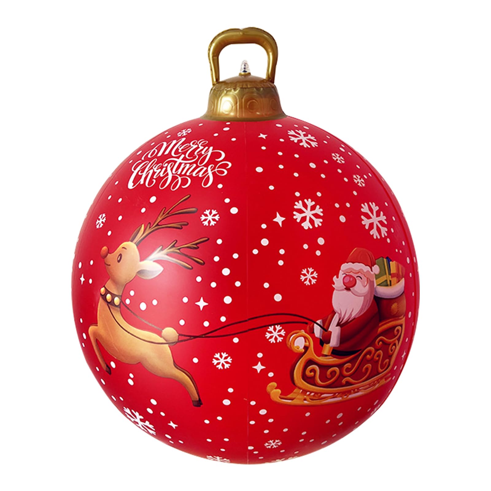 Christmas Inflatable Ball with LED Light, 60CM Light Up Giant Outdoor Baubles Decorated Balls Christmas PVC Waterproof Blow Up Ball (Spiral)