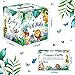 KiDEPOCH Diaper Raffle Game: Safari Diaper Raffle Tickets with Holder Box, 50 PCS, Baby Shower Party Decorations, Safari & Woodland Animals Theme, All Ages