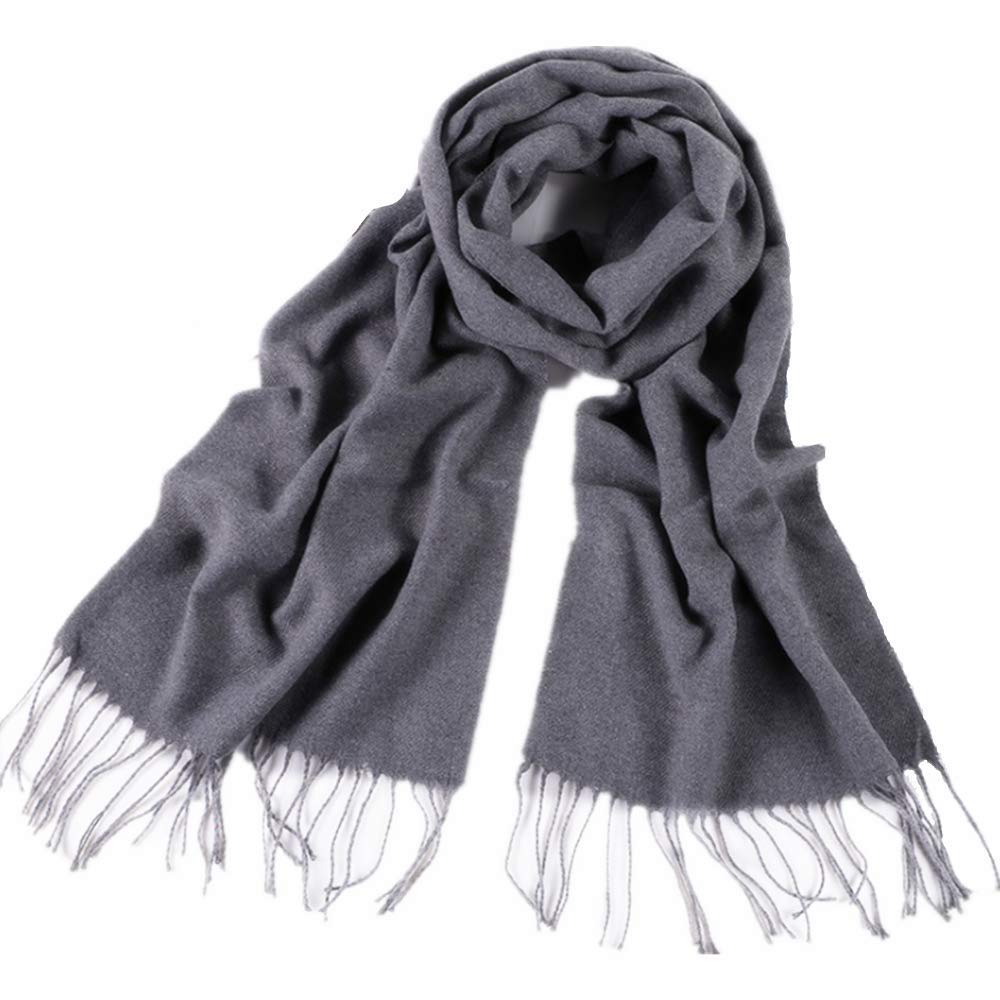 Men's Scarves Classic Arrival Winter Plaid Scarf Tassel Edge Soft Warm Scarf (Classic Dark Gray)