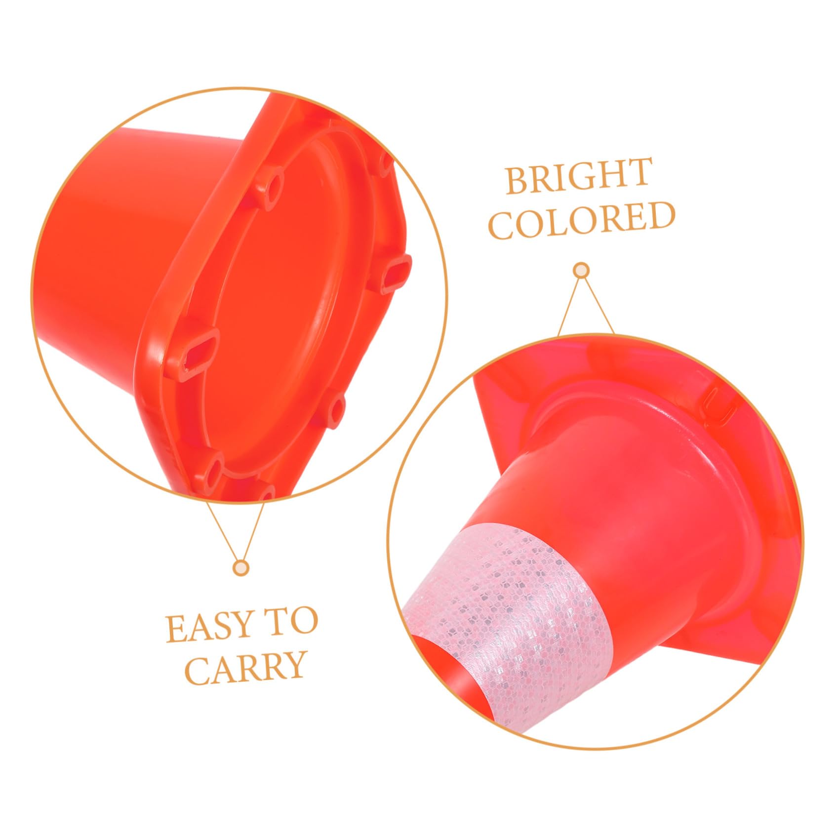 ABOOFAN 3 Pièces Cône de Sécurité Orange en Plastique Résistant aux Intempéries avec Haute Visibilité pour Piétons et Véhicules en Situation d'urgence en Parking