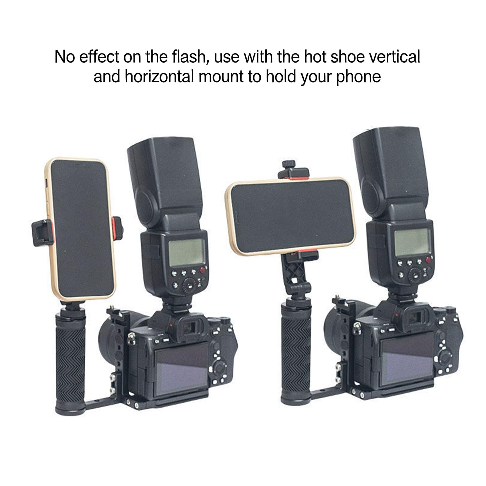 Gabbia universale per fotocamera DSLR con design a doppia maniglia piastra a sgancio rapido per fotografia stabile impugnatura per maniglia slot