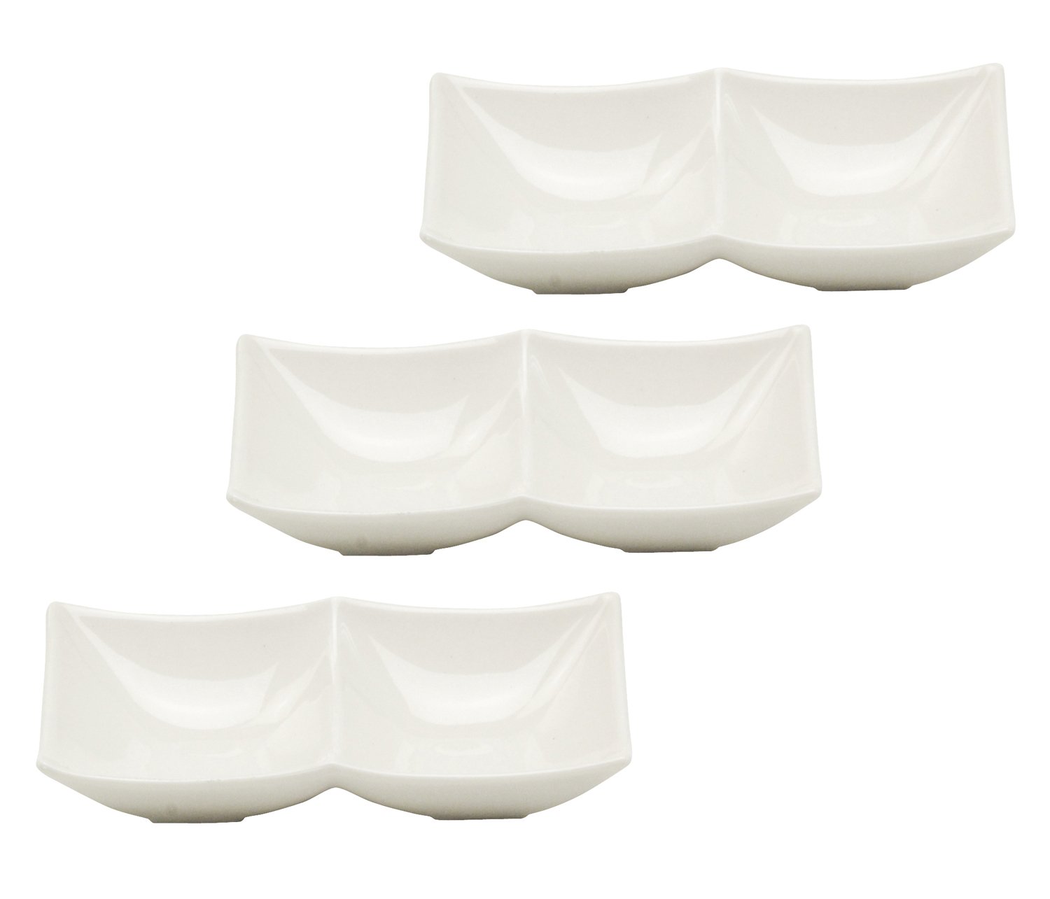 Amazon.co.jp: 林金之助商店 美濃焼 二つ 小分け皿 仕切り プレート 皿