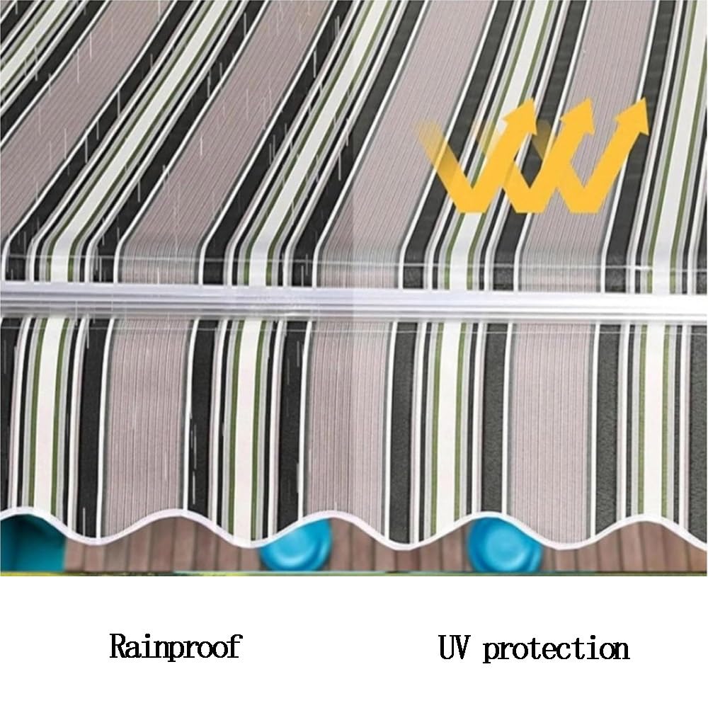 Générique Toile De Rechange Store Banne De Terrasse 2m 2.5m 3.0m 3.5m 4.0m 4.5m 5m 5.5m 6m Tissu De Remplacement pour Auvent Rétractable(Stripe 1,6x3m/20x10ft)