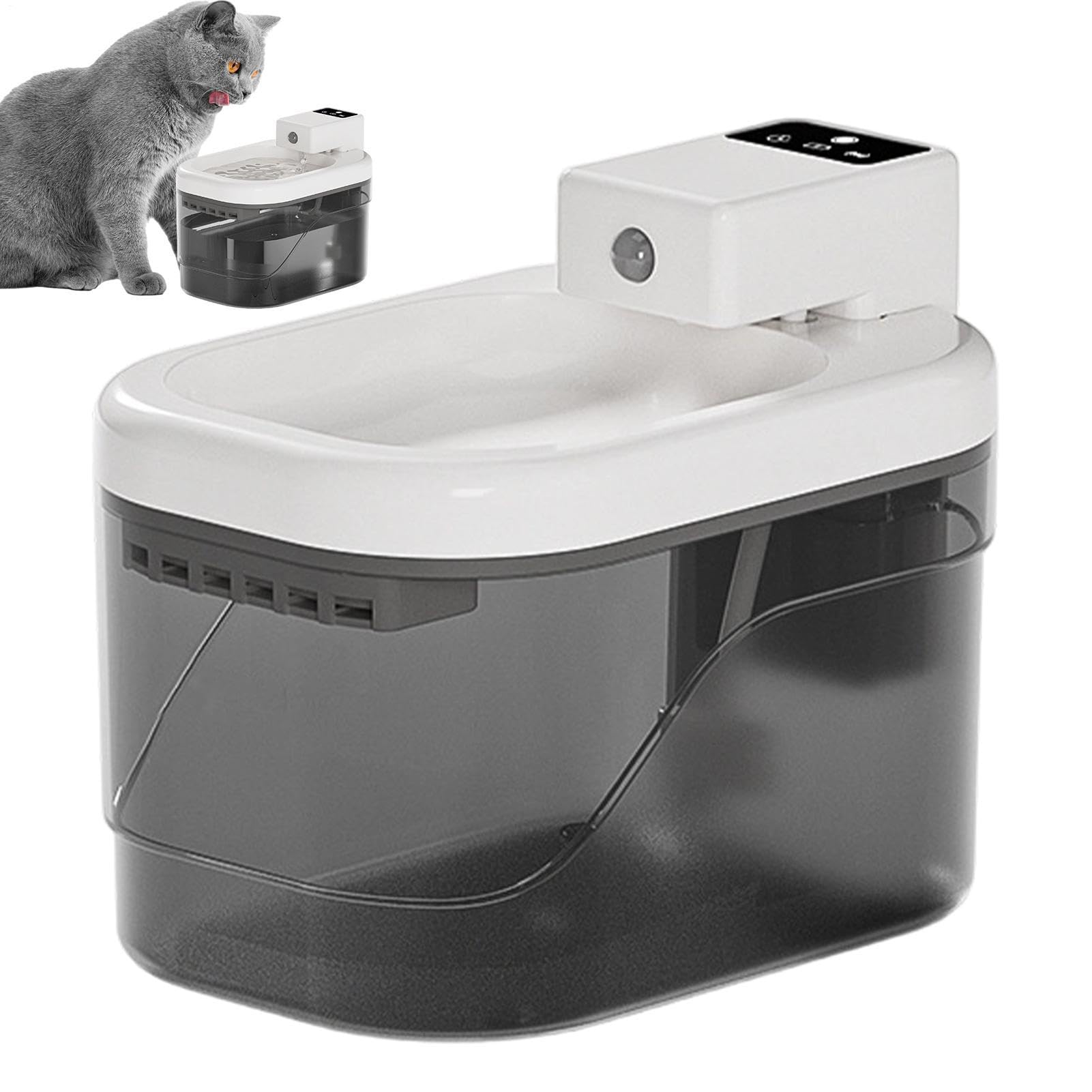 Fontana Animali Domestici Senza Fili Distributore D'Acqua Per Animali Con | Fontana Con Sensore Intelligente Adatto a Interni, Casa, Soggiorno, Cortile, Patio, Vacanza,