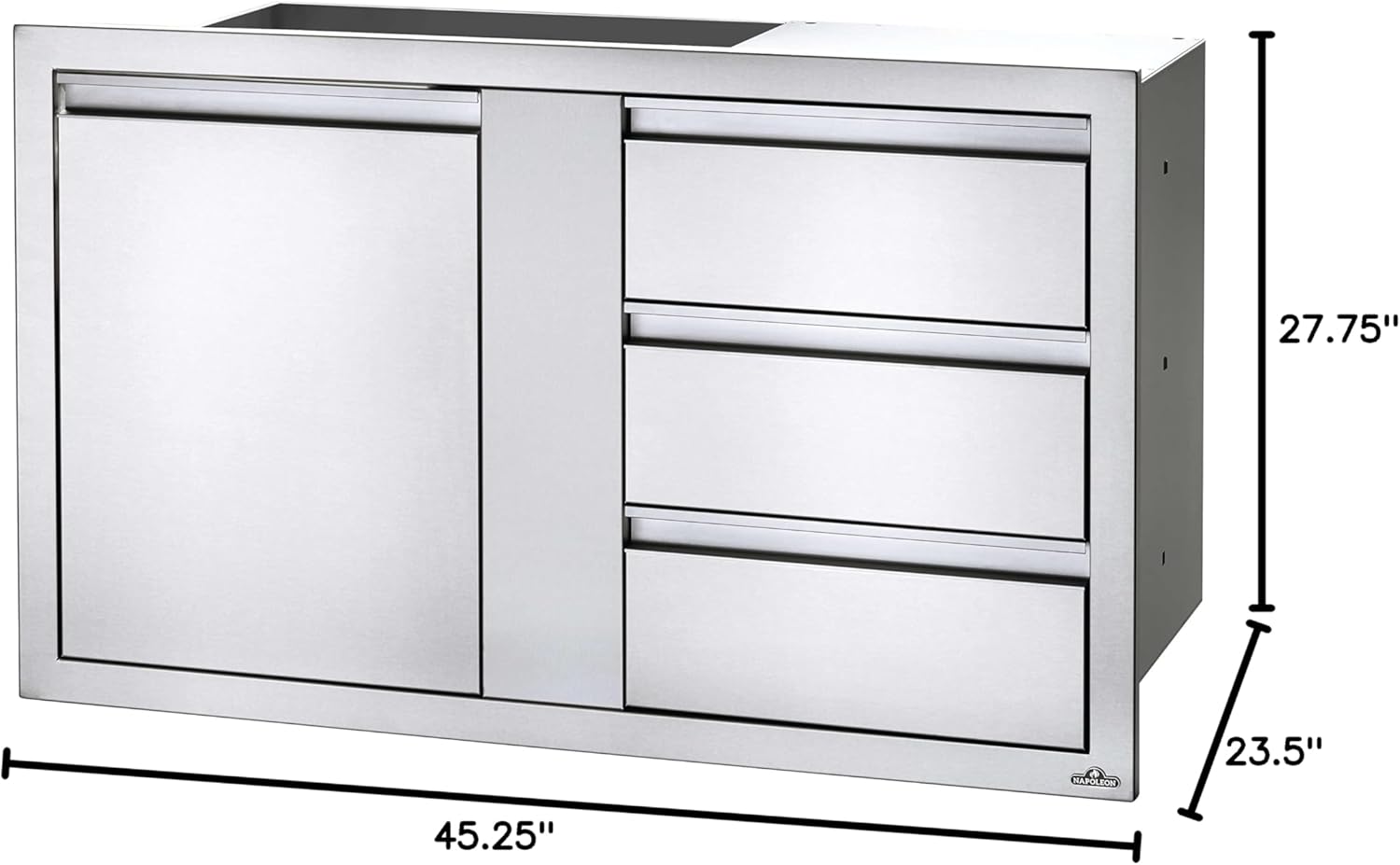 Napoleon Built-in Component - BI-4224-1D3DR - Large Single Door with Triple Drawers, Soft Close Hardware