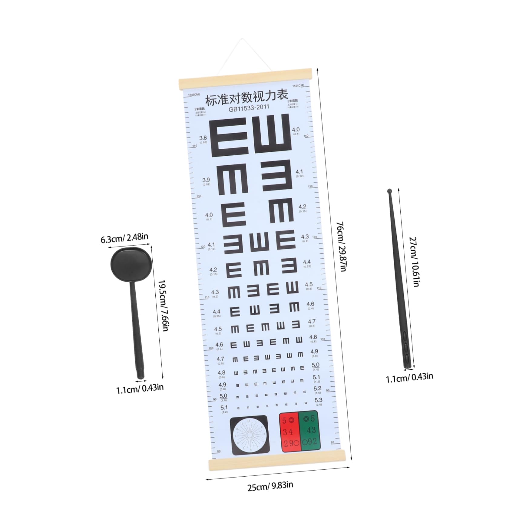 Beavorty 1 Set Visual Testing Eye Chart for Kids Test Portable Eye Chart Vision Testing Equipment Eye Exam Chart Break-Proof Eye Chart Optometry Equipment